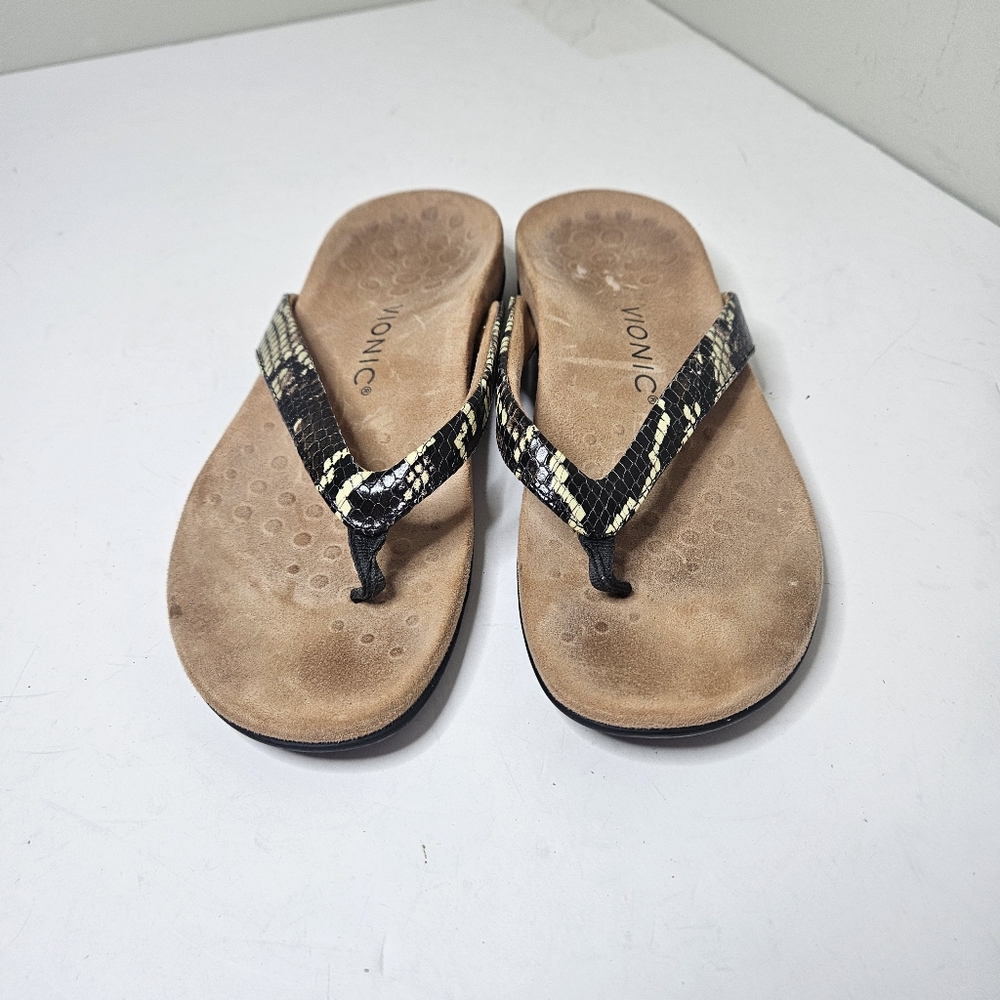 Vionic Rest Dillon Python Thong Orthotic Sandals … - image 2